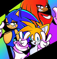 Sonic, Tails, and Knuckles, by Azul Yellow