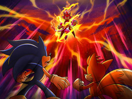 Fiery Superpower featuring Sonic, Blaze, and Tails art by Vanessasonica