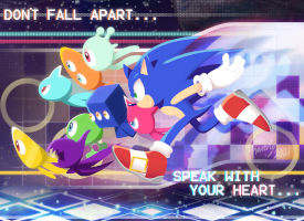 Sonic and wisps art, by honey_bits